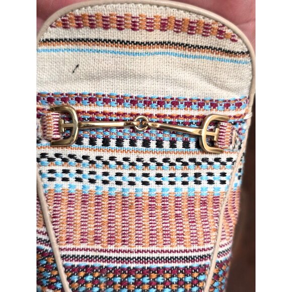 Sam Edelman Women's Clog Multicolor Textile Slip-On Loafers Gold Buckle Detail S - Picture 8 of 10